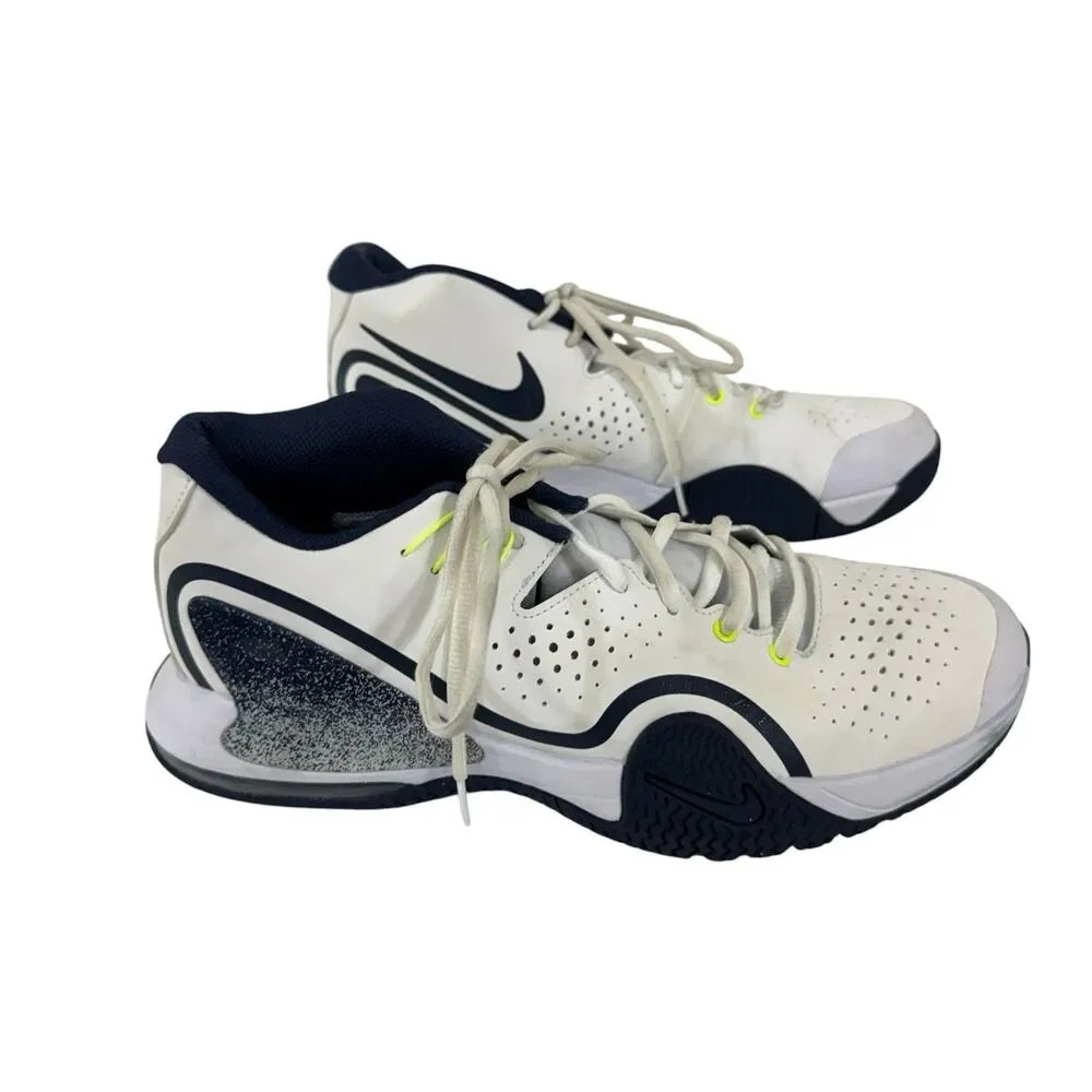 Nike Court Tech Challenge 20 Navy Hot Lime White BQ0234-103 9.5 Mens Tennis READ